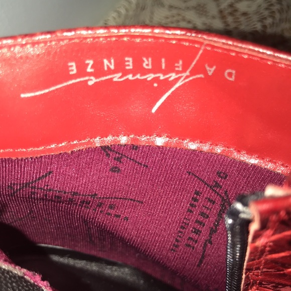 Da Firenze red leather 2” heeled boots size 39 - Picture 5 of 11